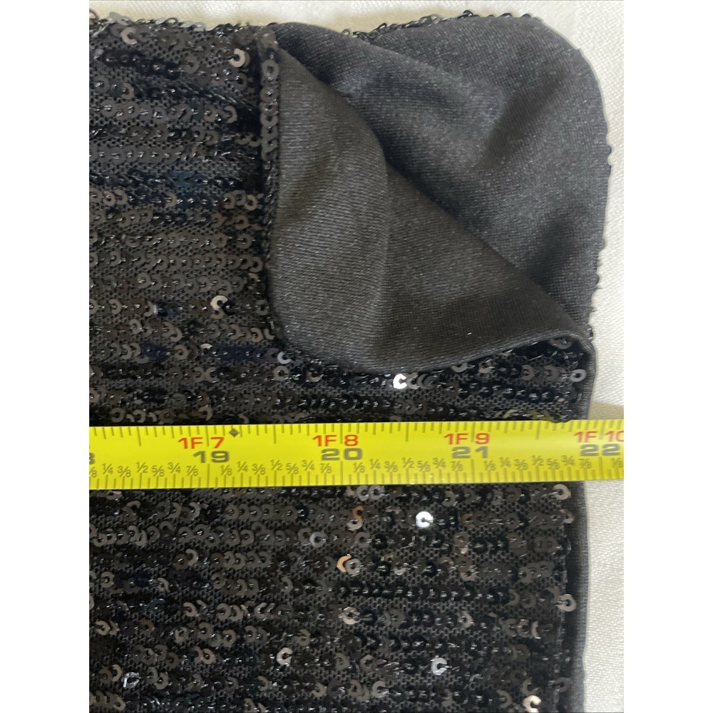 H&M Women Top S Black Sequin Short Sleeve Round Neck Pullover Elegant Party Chic - Picture 7 of 7